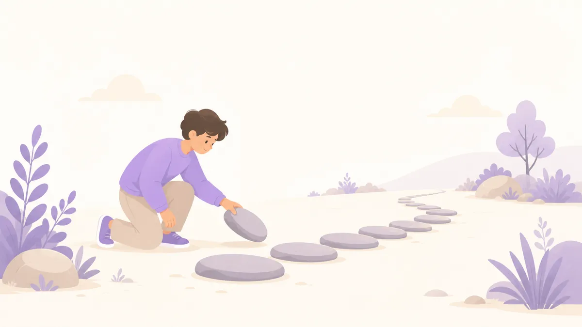 洗練のゴールへ歩く人のイラスト